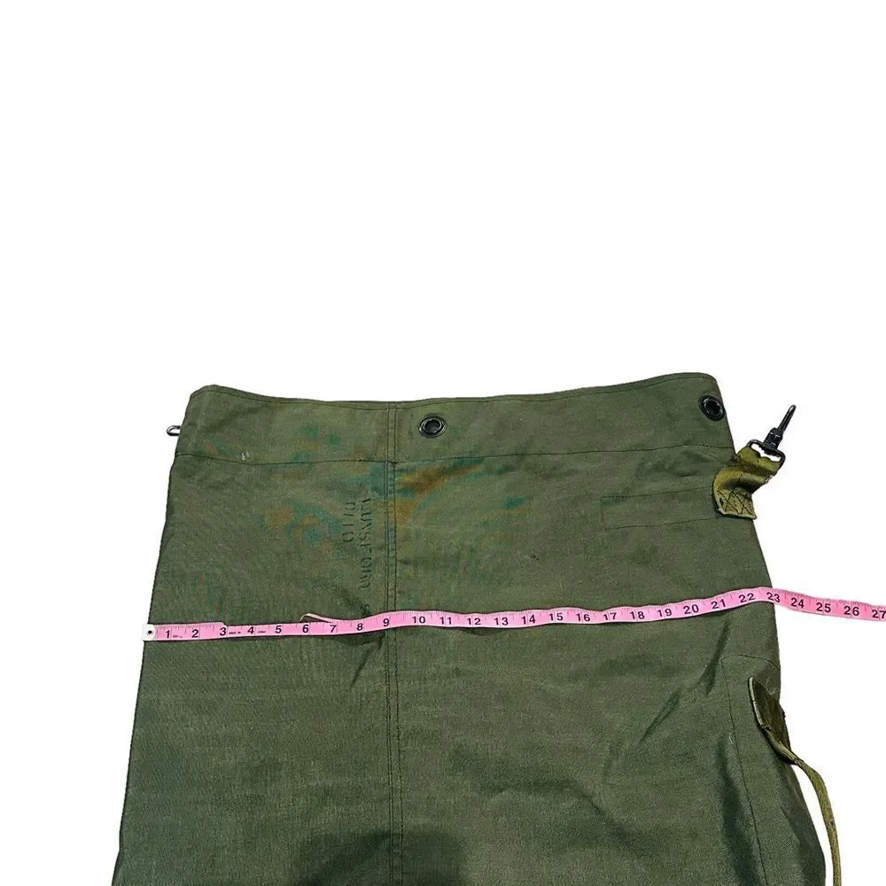 Vintage Olive Green Top Load Canvas Army Duffel Bag